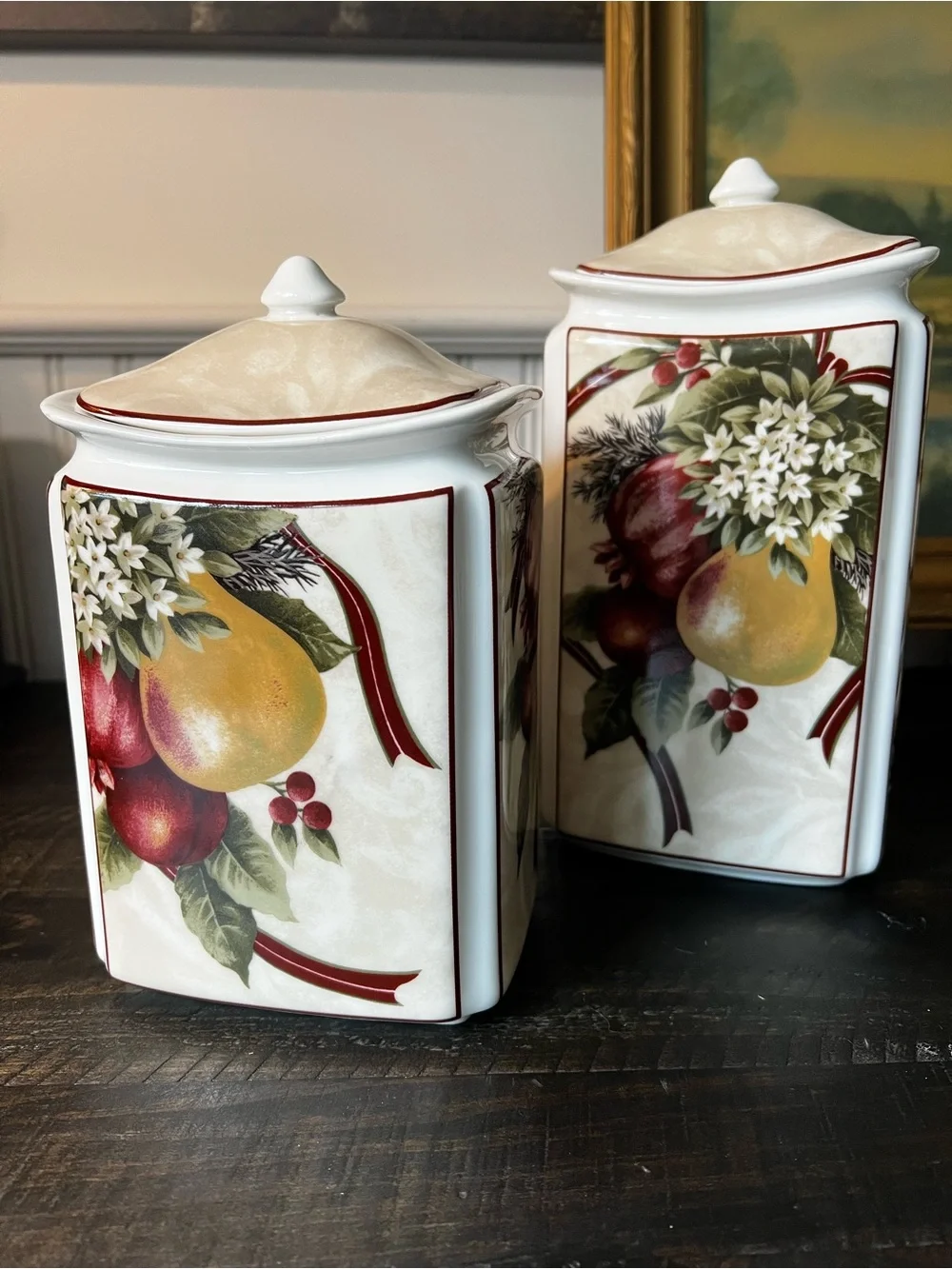 222 Fifth Yuletide Celebration Canister Set. 2 pc